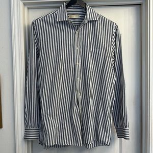 Michael Kors regular fit 16.5 / 34-35 dress shirt. Blue / white stripes. EUC